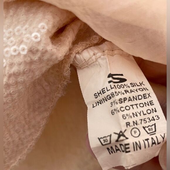 Dolce Ragazza Silk Layered Blouse Sequin Trim S - Picture 6 of 6